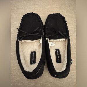 Lucky Brand Black Moccasin Slippers Boys Size 2-3
